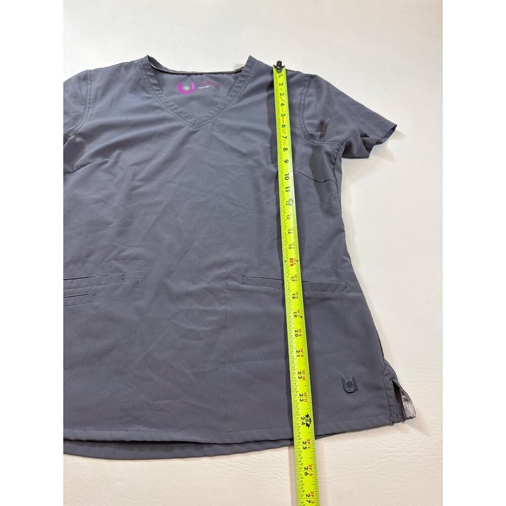 Urbane Performance Womens Scrub Top V-Neck Gray Short Sleeve Size M (F297) - Picture 3 of 5